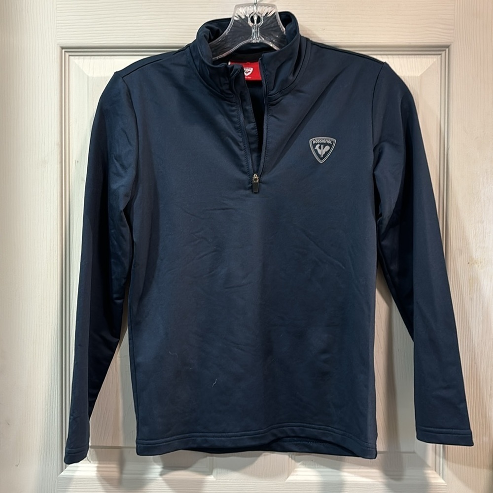 Rossignol Half-Zip Stretch Fleece Top Navy Blue size 14